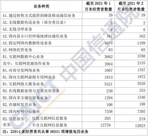 國內增值電信業(yè)務許可情況分析報告（2021年2月）——聚焦第一類增值電信業(yè)務